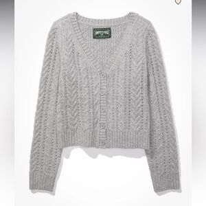 American Eagle Cropped Button-Up Cardigan size m